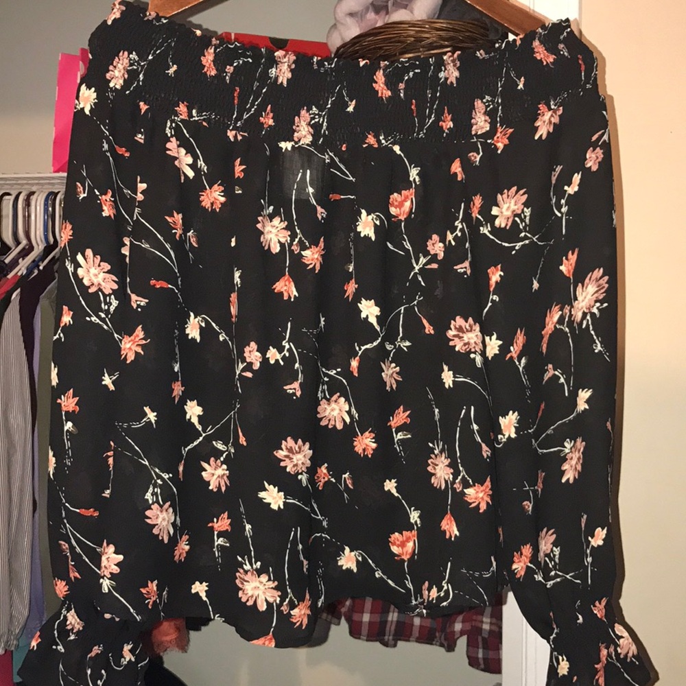 Off the shoulder floral blouse